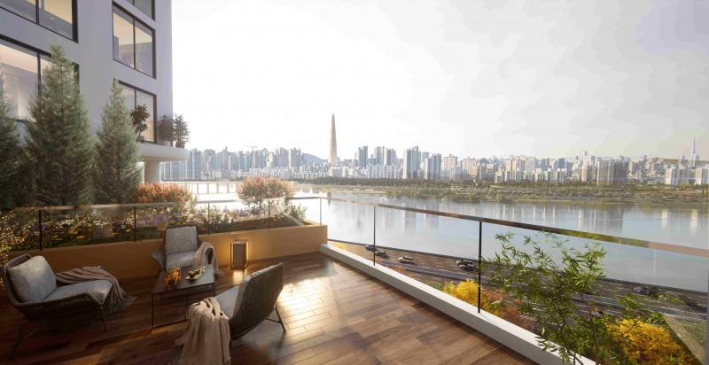 테라스 정원 하우스에서 바라본 한강 조망