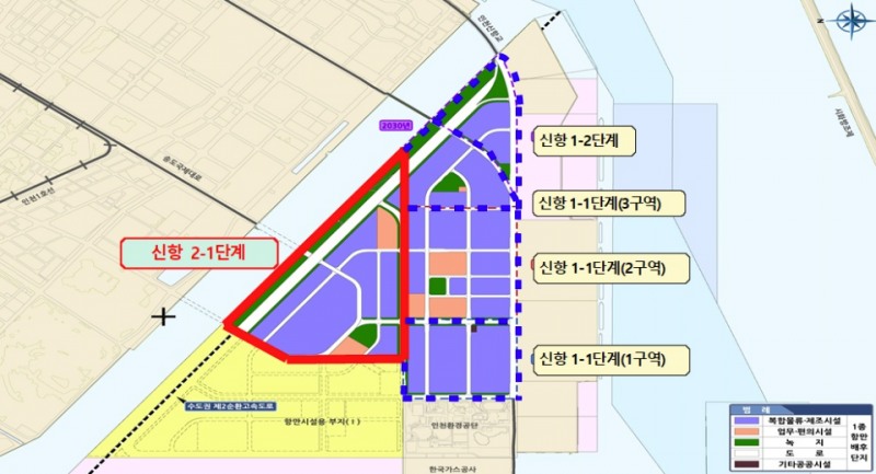 인천신항 2-1단계 위치 및 면적. (제공=해양수산부)