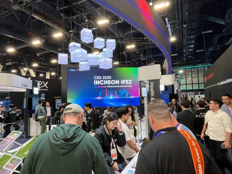 CES 2025, 현장에서 인천-IFEZ 홍보관을 성황리에 운영하고 있는 모습 (제공=인천경제가유구역청)