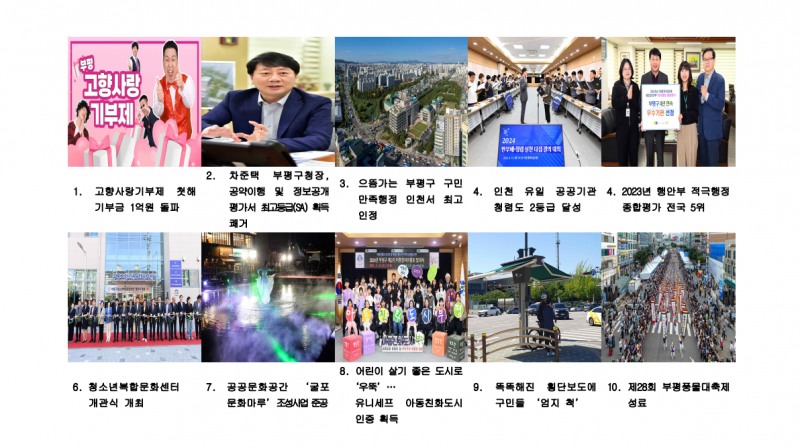 2024 부평구 공무원이 선정한 10대희망뉴스 (제공=인천부평구청)
