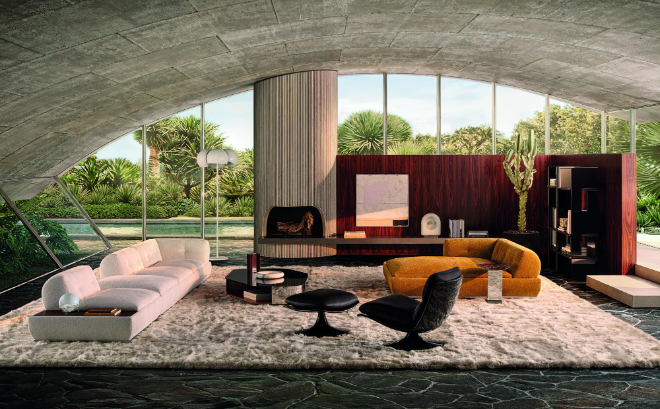 사진=지암피에로 타글리아페리가 디자인한 슈퍼문 소파와 패티 라운지 체어