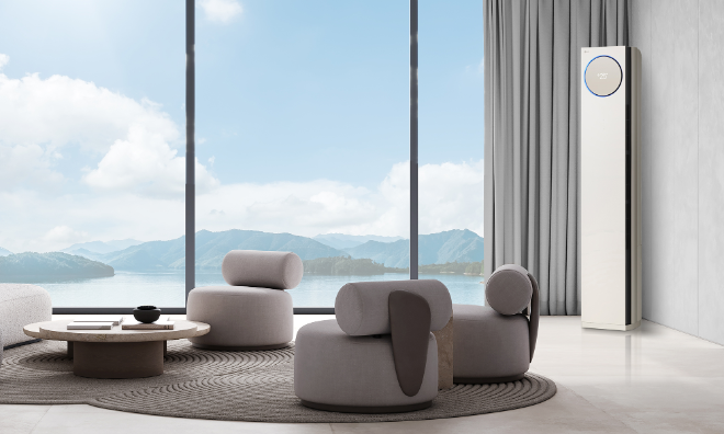 LG전자는 2025년형 ‘LG 휘센 오브제컬렉션 타워I’과 ‘LG 휘센 오브제컬렉션 뷰I 프로’ 에어컨 신제품을 14일 출시한다고 밝혔다. 사진은 ‘LG 휘센 오브제컬렉션 타워I’ 신제품. (사진 = LG전자 제공)