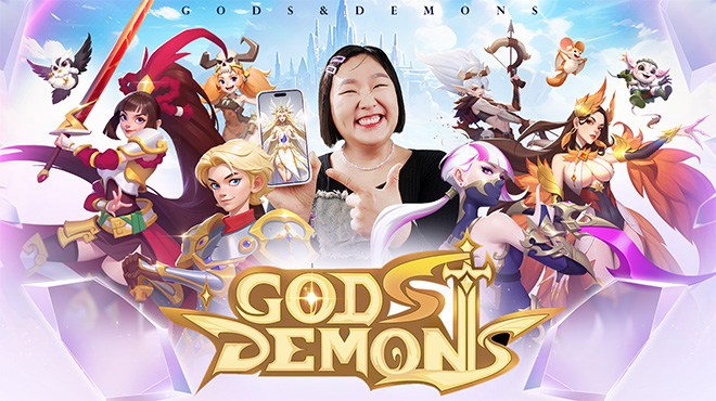 '갓앤데몬' 관련 이미지와 전속 모델 이수지. 자료 출처 : 갓앤데몬 공식 홈페이지