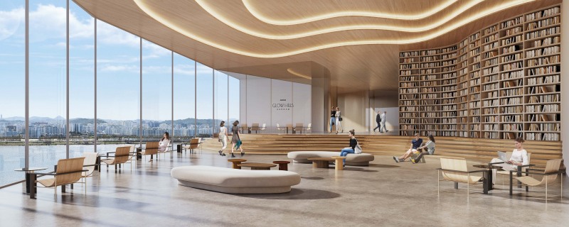 한강을 감상하며 독서와 여유로운 휴식을 즐기는 고품격 라이브러리