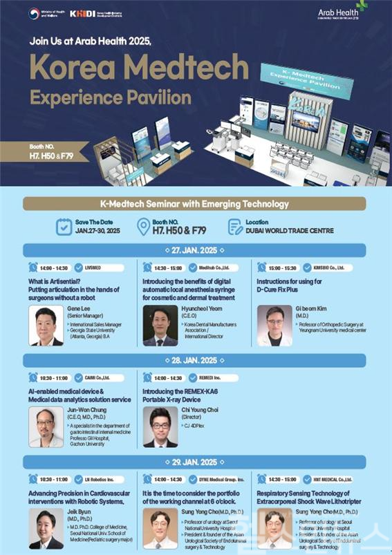 『Korea Med-Tech Experience Pavilion』부스 및 프로그램 (한국보건산업진흥원 제공)
