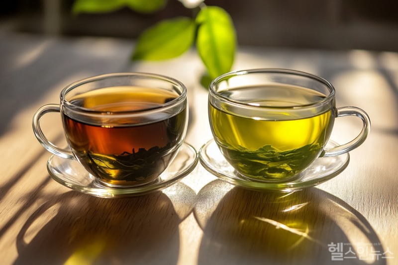 카페인에 민감한 사람도 차 한 잔으로 에너지를 천천히 끌어올리기에 좋다. 단, 너무 많이 마시면 카페인 부작용이 있을 수 있으니 적정량을 정해두고 마시는 것이 좋다. (AI생성이미지)