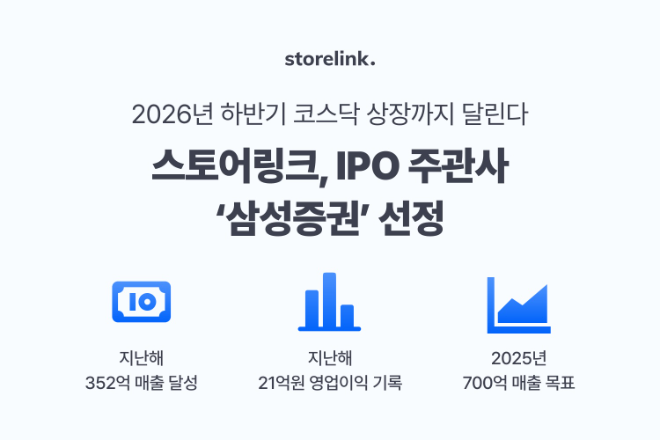 스토어링크가 삼성증권을 상장 주관사로 선정하고 2026년 하반기 코스닥 상장을 목표로 IPO(기업공개) 준비에 돌입한다. ⓒ 스토어링크