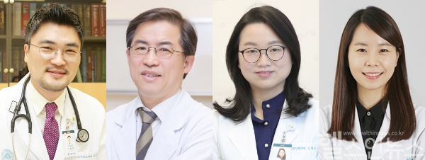 (왼쪽부터) 이범희 서울아산병원 의학유전학센터 교수, 나영신 소아신경외과 교수, 김혜리 소아청소년종양혈액과 교수, 윤희망 영상의학과 교수 (서울아산병원 제공)