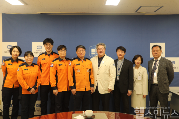 의정부성모병원 및 경기북부소방재난본부 단체사진 (의정부성모병원 제공)