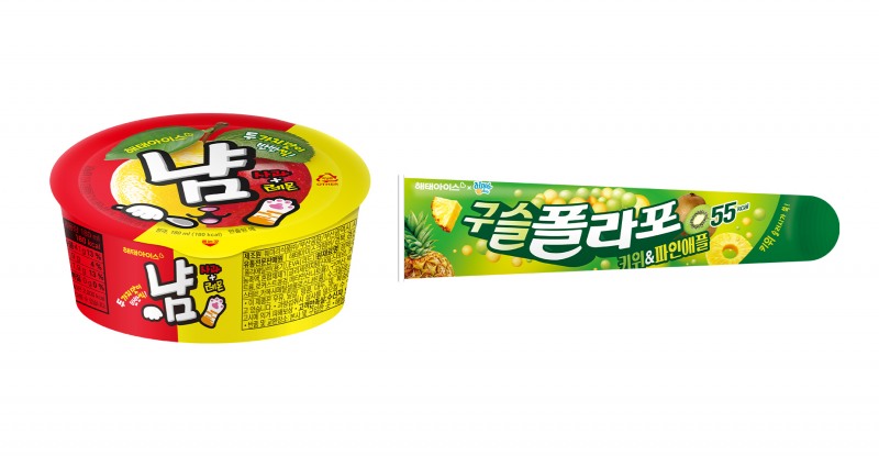 해태아이스가 여름 시장을 겨냥해 과일 맛을 앞세운 아이스크림 신제품 2종을 선보였다. (해태아이스 제공)
