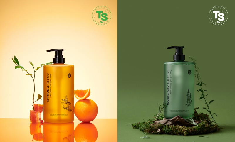 (좌)시트러스&글로우샴푸 (우)로즈마리&릴렉스샴푸