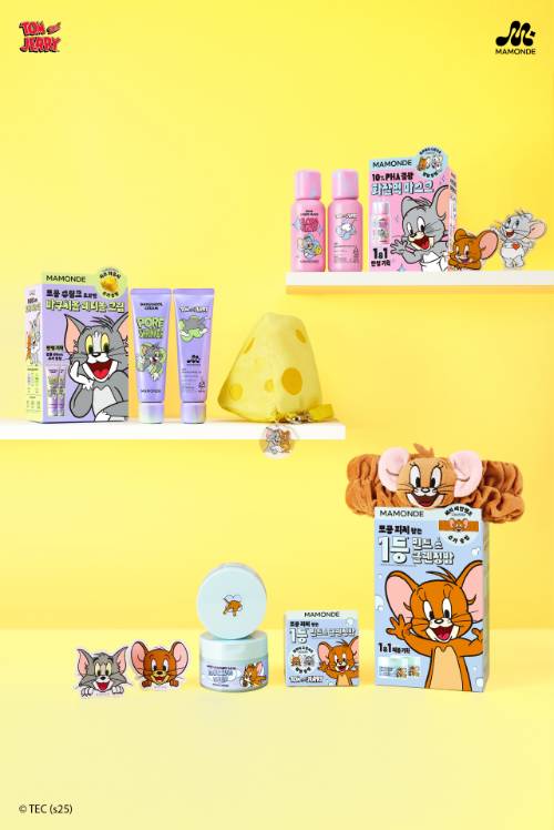 마몽드가 워너브러더스와의 협업을 통해 '톰과 제리' 캐릭터를 활용한 한정판 스킨케어 컬렉션을 출시했다. (마몽드 제공)
