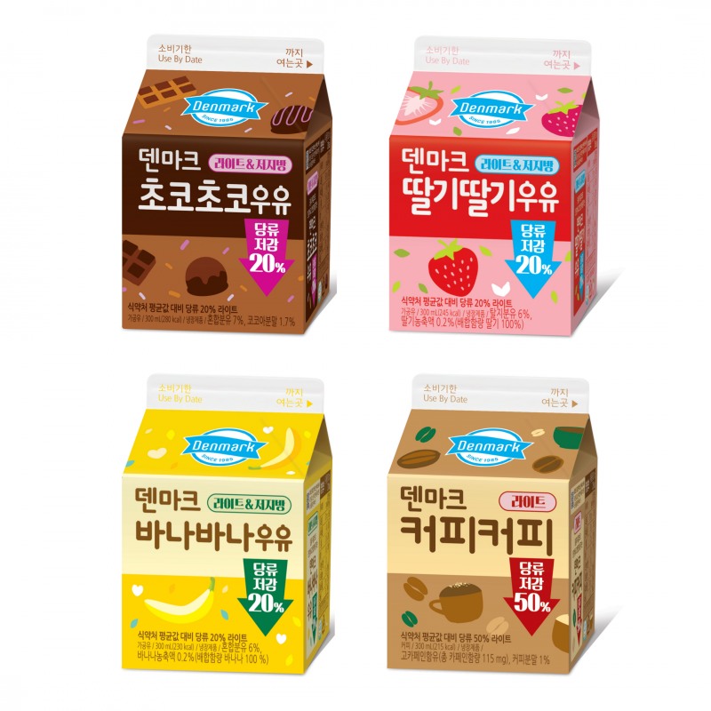 동원F&B가 소비자 건강을 고려해 인기 제품인 덴마크 가공유의 당 함량을 대폭 낮추는 리뉴얼을 단행했다. (동원F&B 제공)