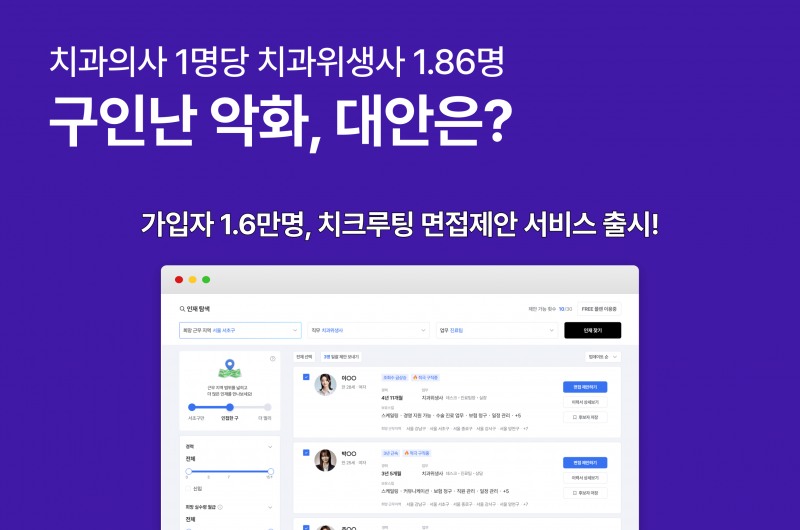 치크루팅, 병 ·의원 직접 '면접제안 서비스' 선보여