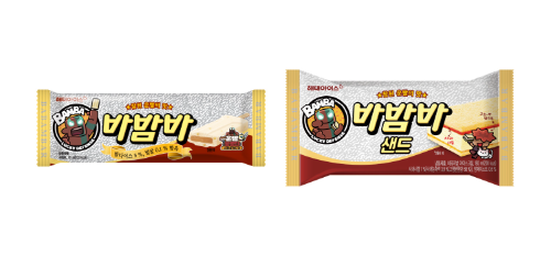 해태아이스는 모바일 게임 '운빨존많겜'의 캐릭터를 활용한 새로운 바밤바 제품 패키지를 출시한다. (해태아이스 제공)
