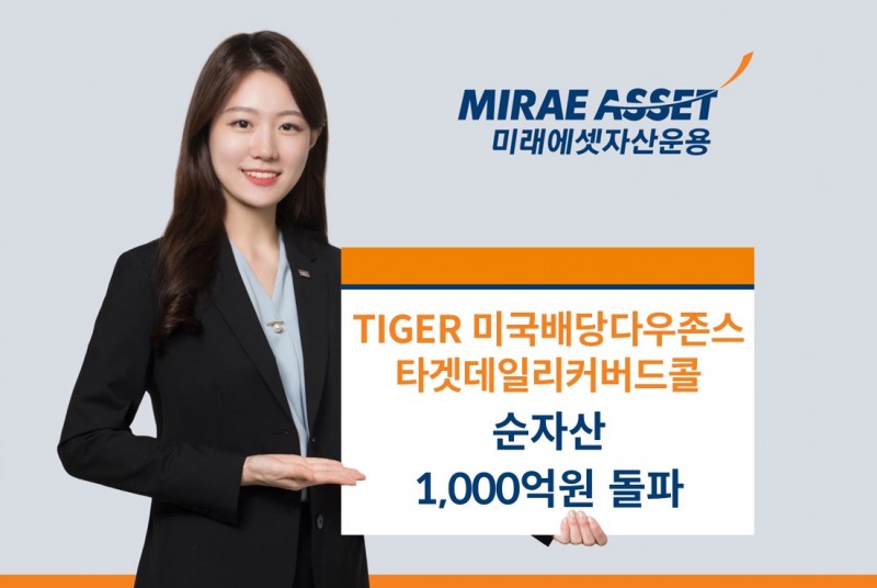 미래에셋 ‘TIGER 미국배당다우존스타겟데일리커버드콜’ 순자산 1,000억원 돌파