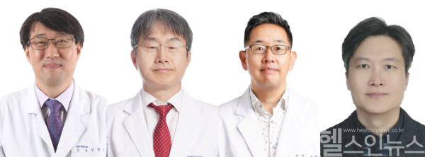 (좌측부터) 임채승 진단검사의학교실 교수, 내과학교실 이영호 교수, 안과학교실 송종석 교수, 의공학교실 박용두 교수 (고대의대 제공)