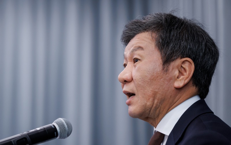 정몽규 대한축구협회장, 신임 회장 선거 관련 질문에 답변