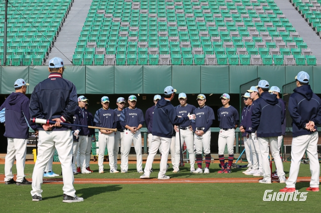 대만 타이난에서 스프링캠프를 소화하고 있는 롯데 선수단.