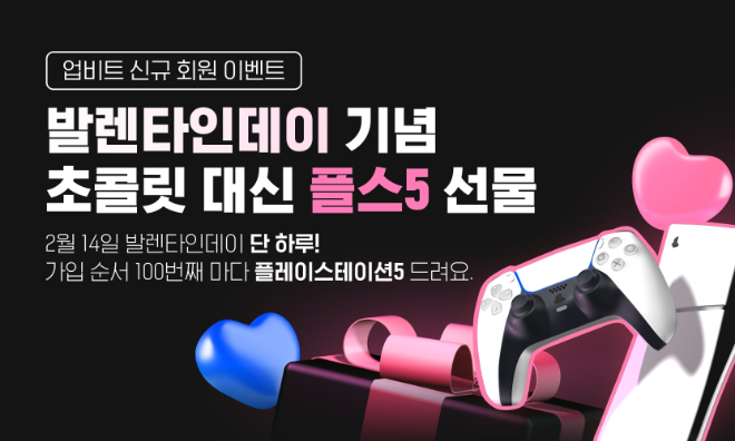 가상자산 거래소 업비트를 운영하는 두나무가 밸런타인데이를 맞아 신규 가입자 대상으로 특별한 경품 이벤트를 진행한다고 14일 밝혔다. ⓒ 업비트