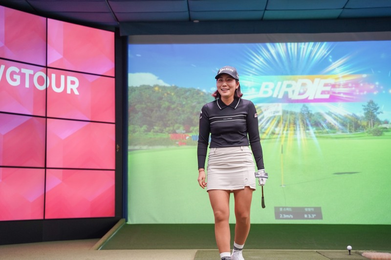 지난 16일(일) 대전 골프존조이마루에서 열린 ‘2025 롯데렌탈 롯데렌터카 WGTOUR’ 2차 대회 우승자 박단유 경기 모습.