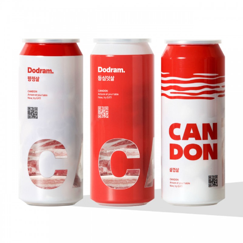 (왼쪽부터)도드람 캔돈 항정살, 등심덧살, 삼겹살