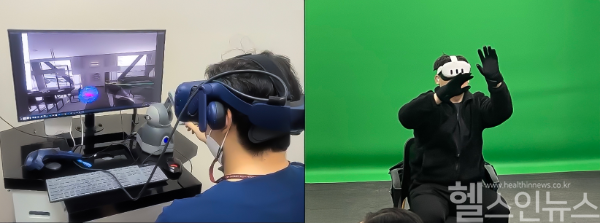 이명 환자가 다양한 버전의 TD Square를 통해 시각화된 이명 아바타를 제어하고 있다. (고대안산병원 제공)