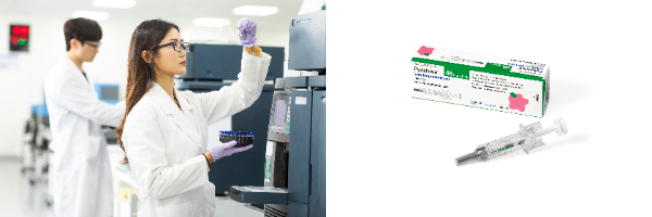 삼성바이오에피스 연구원 제품 검시 모습 ,삼성바이오에피스 미 출시 자가면역질환 치료제 '피즈치바'