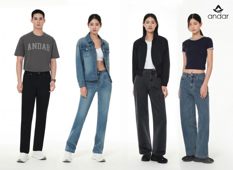 안다르가 인기 제품인 '에어데님' 라인을 확장하며 워크레저룩 시장 공략에 박차를 가하고 있다. (안다르 제공)