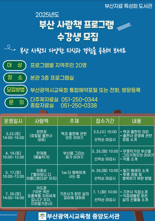 ‘2025 부산 사람책’ 프로그램 안내문