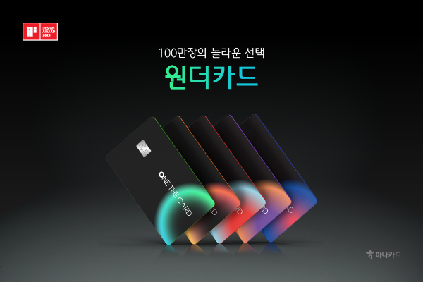 하나카드는 지난 21일 '원더카드'가 누적 발급 100만장을 돌파했다고 5일 밝혔다. ⓒ 하나카드
