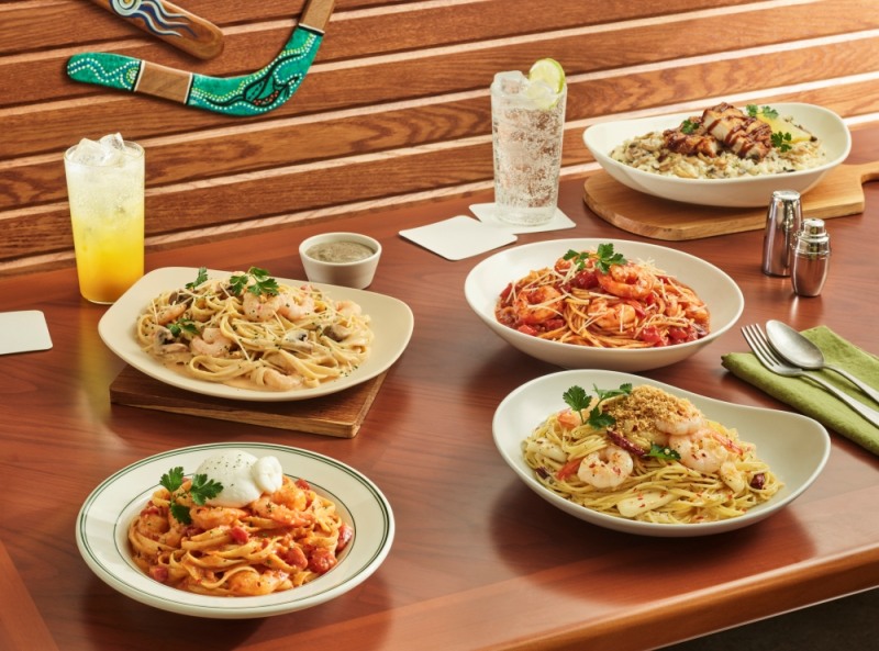 (왼쪽 상단) 트러플 머쉬룸 투움바 파스타, (왼쪽 하단) 부라타 로제 투움바 파스타