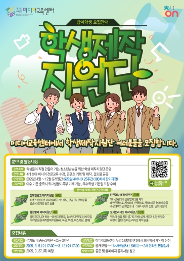 2025 청소년방송 학생 제작지원단 모집 포스터