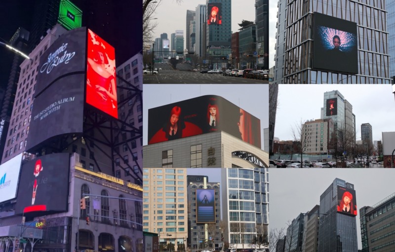 제니, 서울·뉴욕 대형 전광판 점령…높은 글로벌 인기 입증