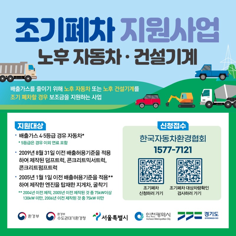 노후자동차 조기폐차 비용 지원 포스터