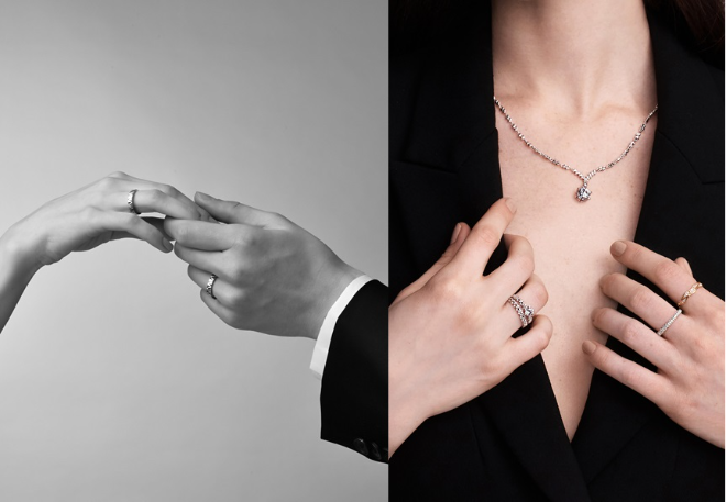 사진=그레이스 커플링(좌), 그레이스 리프 목걸이&반지(우) (제공= 엠디루사)