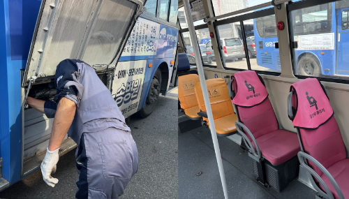 인천시 시내버스 안전점검 및 청결상태를 유지 하고 있다. (인천광역시청 제공)