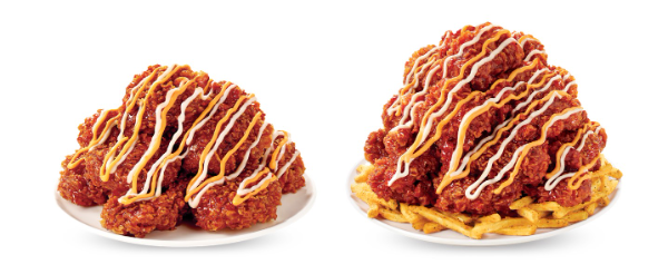 (왼쪽부터) ‘핫치즈빅싸이순살’, ‘핫치즈빅싸이순살맥스’ⓒ 맘스터치앤컴퍼니