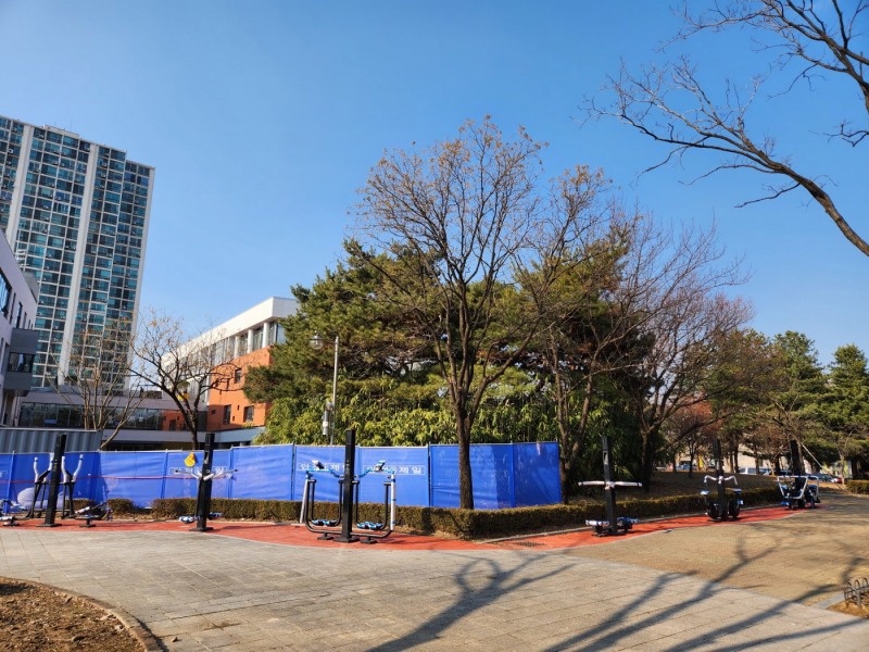 백석동 안산공원 내 조성 중인 스마트 헬스파크