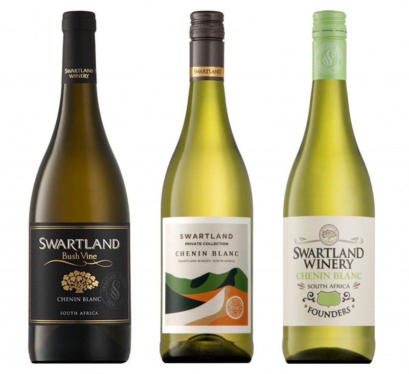 왼쪽부터 -. 스와틀랜드 부쉬바인 슈냉 블랑(Swartland Winery Bush Vine Chenin Blanc)-. 스와틀랜드 프라이빗 컬렉션 슈냉 블랑(Swartland Winery Private Collection Chenin Blanc)-. 스와틀랜드 파운더스 슈냉 블랑(Swartland Winery Founders Chenin Blanc)