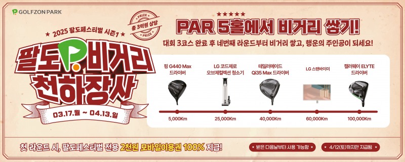 골프존, 2025 팔도페스티벌 시즌1 '팔도 비거리 천하장사' 개최..3억원 상당 시상규모