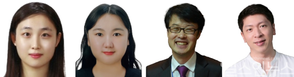 (좌측부터) 김민아 고려대 KU-KIST융합대학원 박사과정, 김지영 ㈜이지다이아텍 팀장, 정용균 대표, 최낙원 고대의대 융합의학교실 교수 (고대의대 제공)