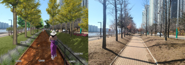 논현동 해오름공원 내(논현동 775 일원) 소래 수변 맨발 걷기 조성사업 비교 이미지