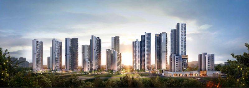 송파 한양3차 재건축 투시도(좌 대림가락, 우 한양3차)