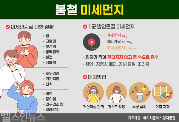 봄철 미세먼지 (에이치플러스 양지병원 제공)