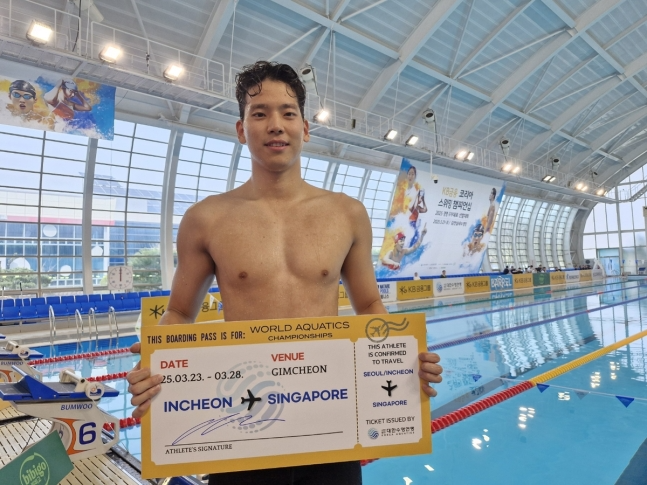 남자 배영 200m에서 올해 세계수영선수권대회 출전 자격을 얻은 이주호.