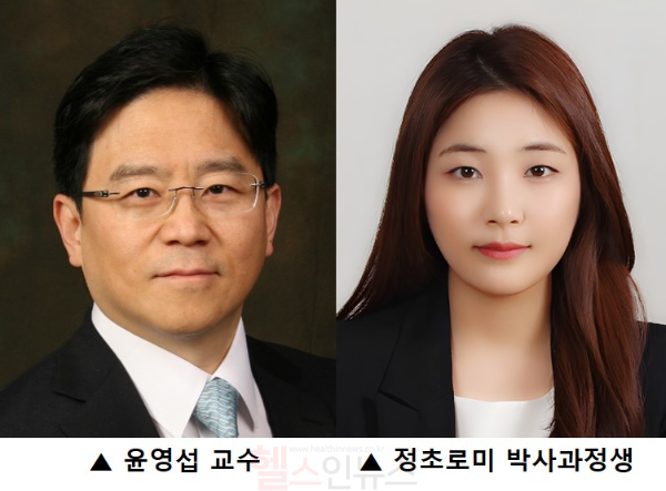 (왼쪽부터) 윤영섭 연세대 의과대학 의생명과학부 교수, 정초로미 박사과정생 (세브란스병원 제공)