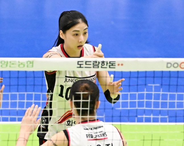 리베로로 긴급 투입된 정관장의 박혜민