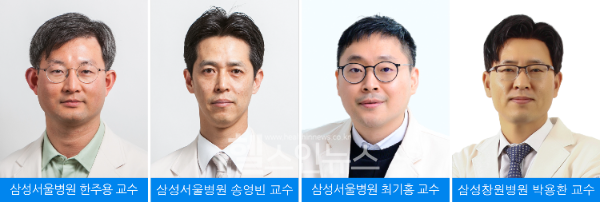 (왼쪽부터) 한주용·송영빈·최기홍 삼성서울병원 순환기내과 교수, 박용환 삼성창원병원 순환기내과 교수 (삼성서울병원 제공)