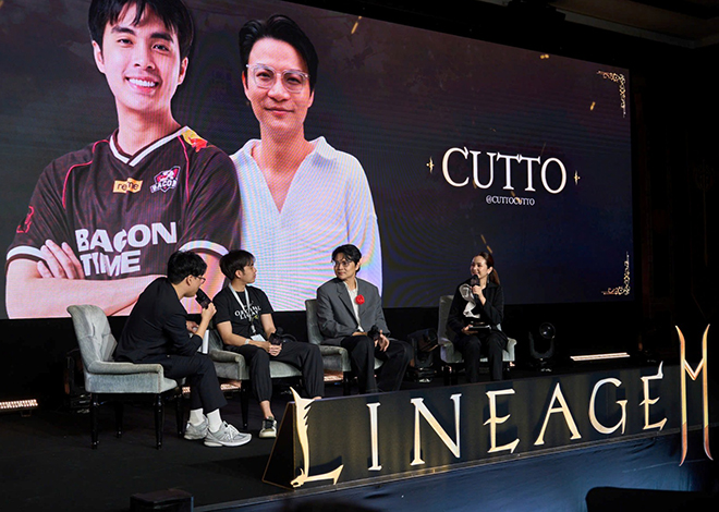 태국 방콕에서 열린 '리니지2M' 론칭 쇼케이스 중 동남아시아 KOL(인플루언서) 토크세션이 진행중이다. 사진 제공 : 엔씨소프트